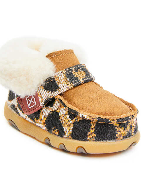 Twisted X Infant Girls' Cheetah Print Shoes - Moc Toe, Tan, hi-res