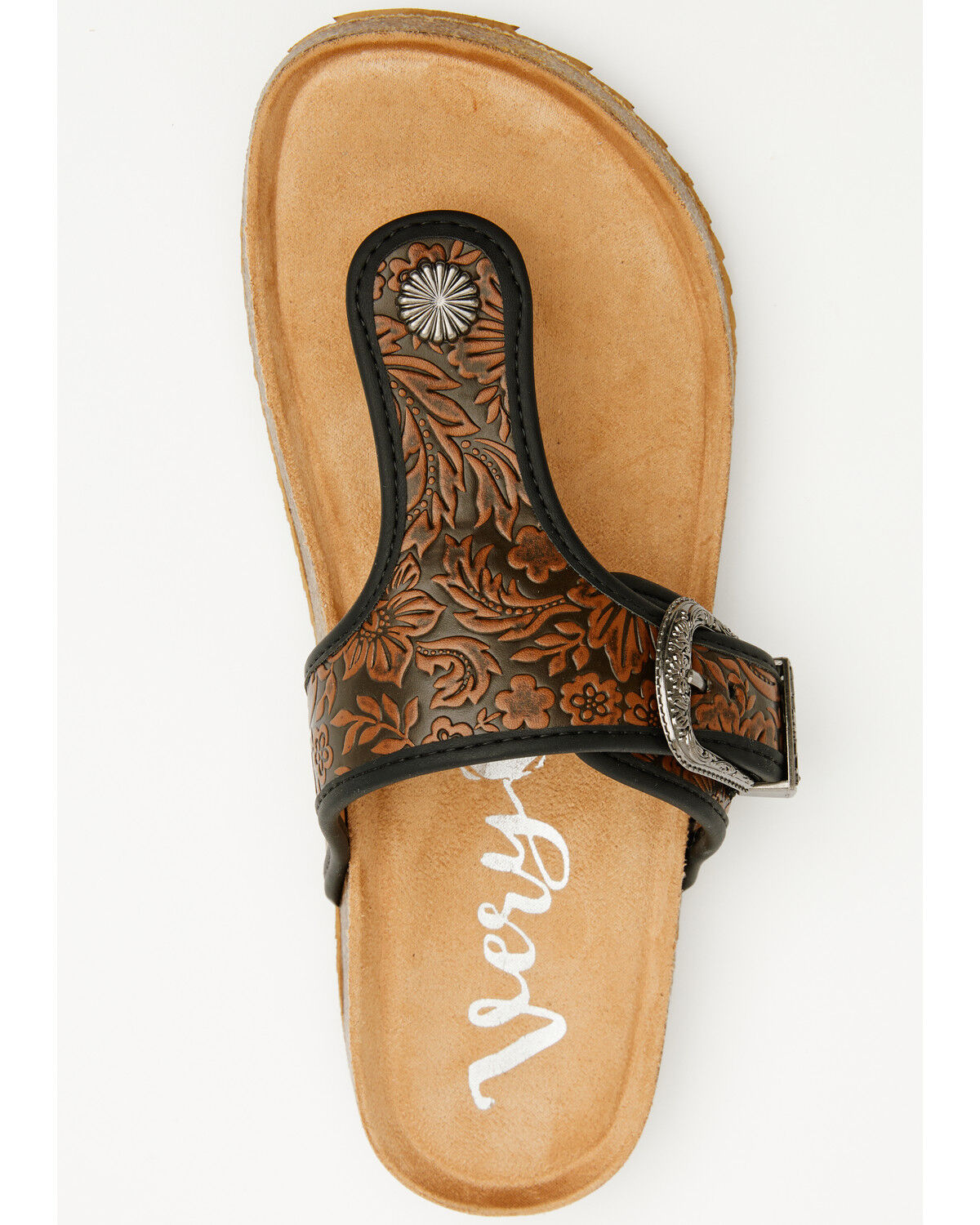 Image #6 - Very G Women's Texas Embossed Sandals, Black, hi-res