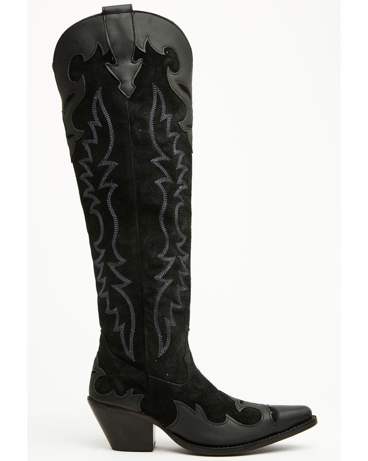 Image #2 - Dingo Women's Drama Queen Overlay Tall Western Boots - Round Toe, Black, hi-res