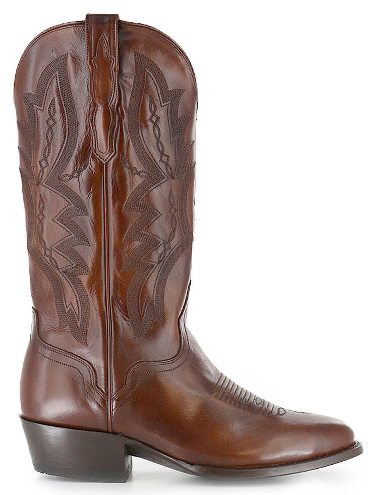 El Dorado Handmade Tan Vanquished Calf Cowboy Boots - Medium Toe, Tan, hi-res