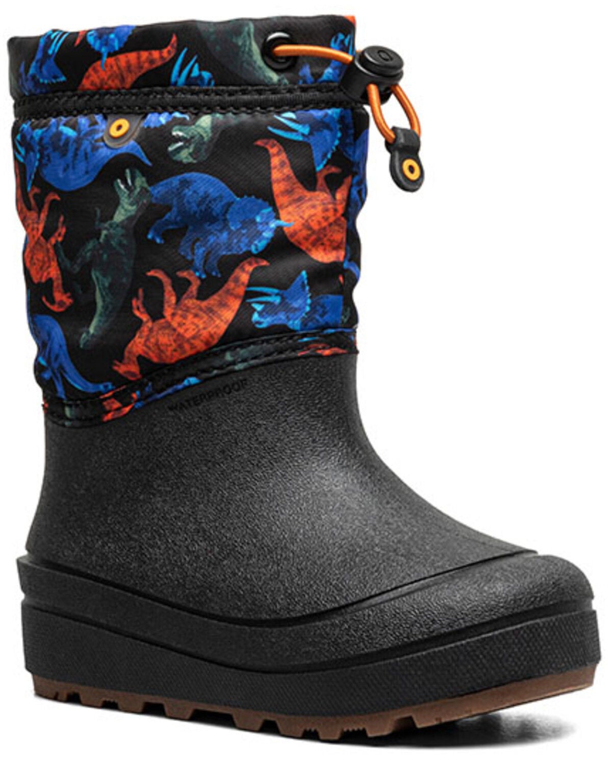 Image #1 - Bogs Boys' Snow Shell Real Dino Waterproof Winter Boots - Round Toe, Black, hi-res