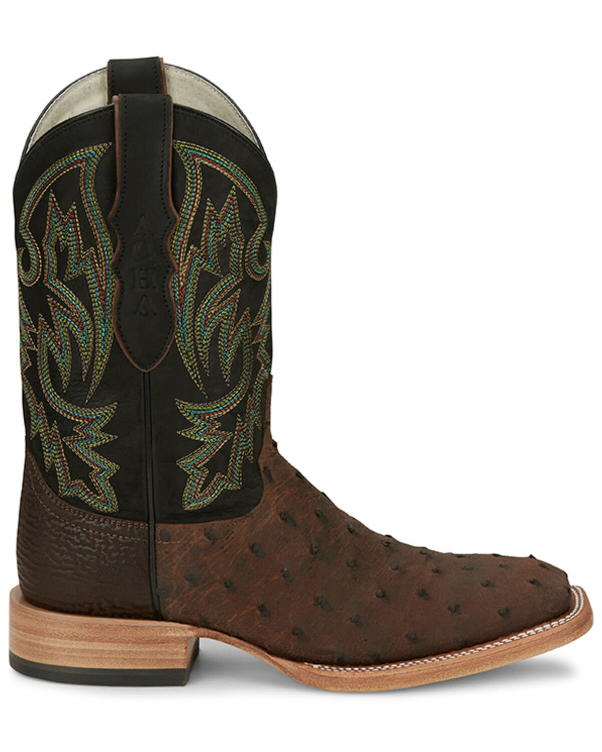 Image #2 - Justin Men's King Kango Exotic Full-Quill Ostrich Western Boots - Broad Square Toe, Dark Brown, hi-res