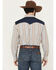 Image #4 - Panhandle Men's Southwestern Striped Long Sleeve Snap Western Shirt, Natural, hi-res
