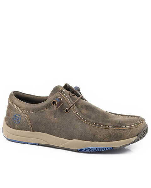 Image #1 - Roper Men's Clearcut Leather Shoes - Moc Toe, Brown, hi-res