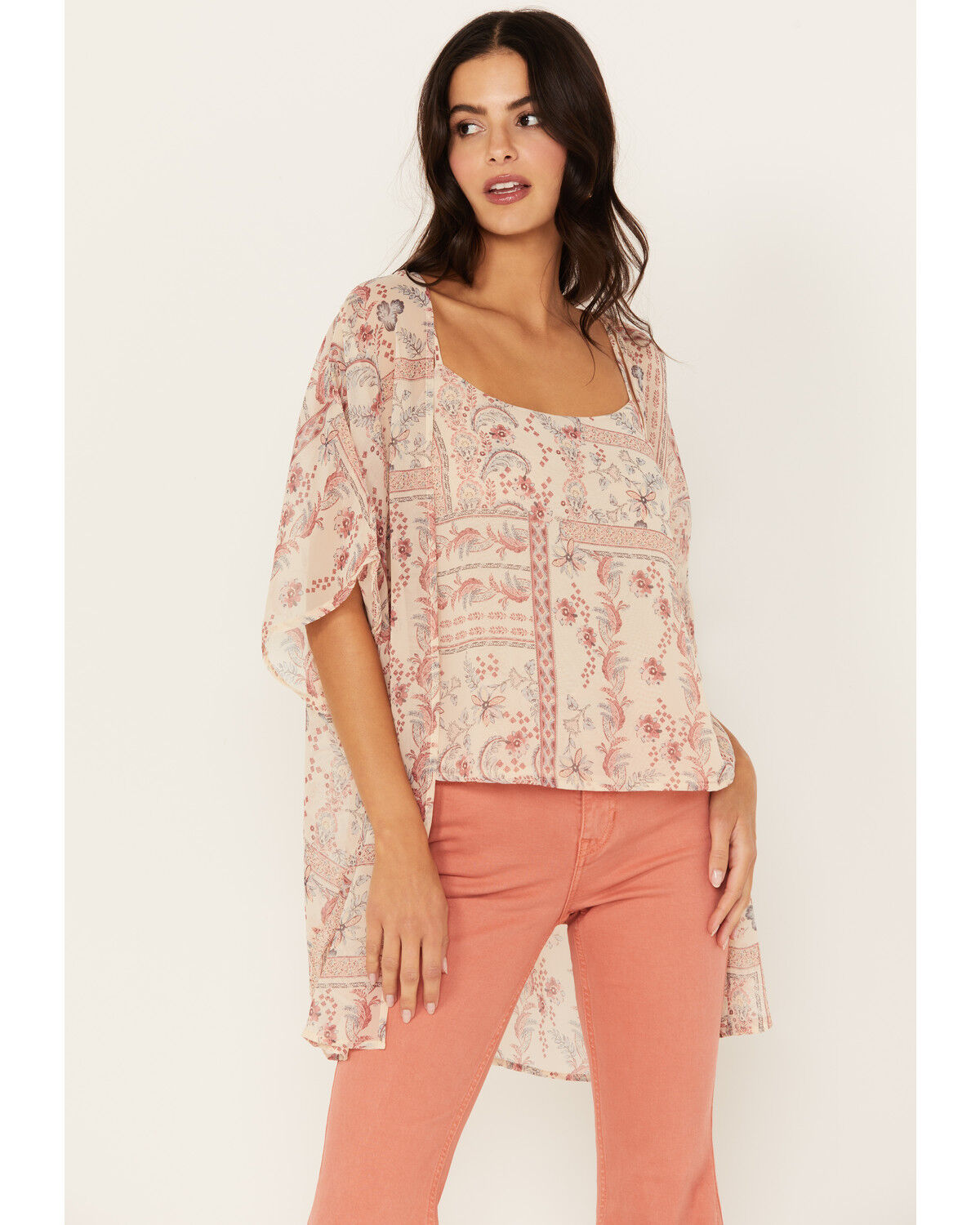 Image #2 - Shyanne Women's Americana Cami & Kimono Set, Cream, hi-res