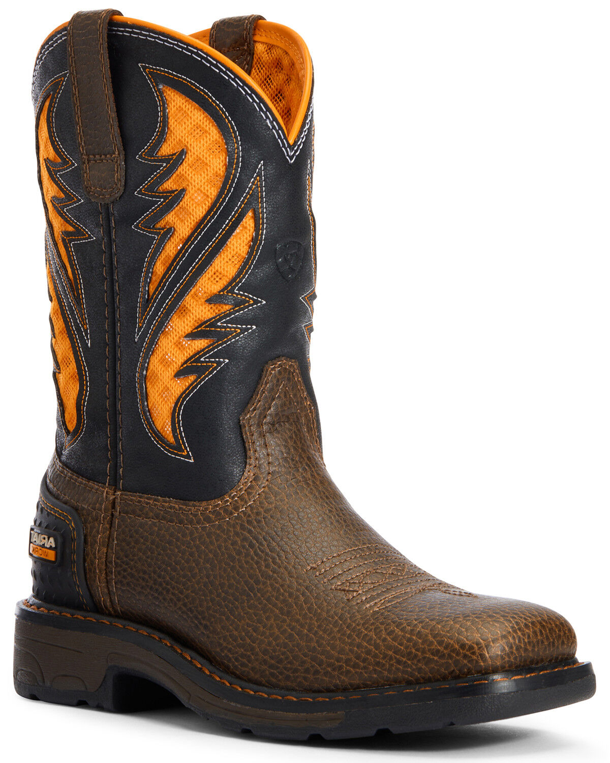 Image #1 - Ariat Boys' VentTEK Western Work Boots - Broad Square Toe, Brown, hi-res
