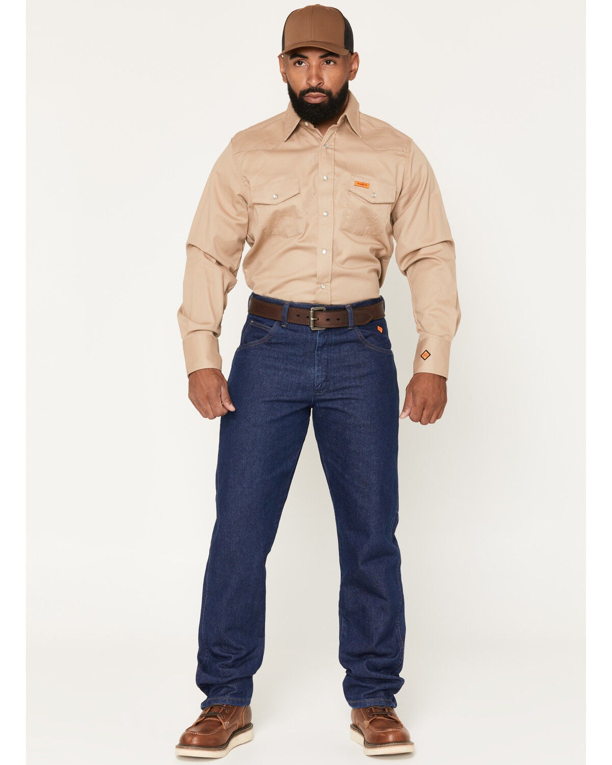 Wrangler Men's FR Relaxed Fit Work Jeans, Denim, hi-res