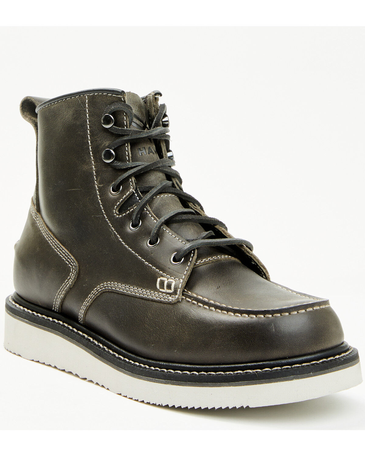 Image #1 - Hawx Men's 6" Lace-Up Moc Work Boots - Soft Toe, Grey, hi-res