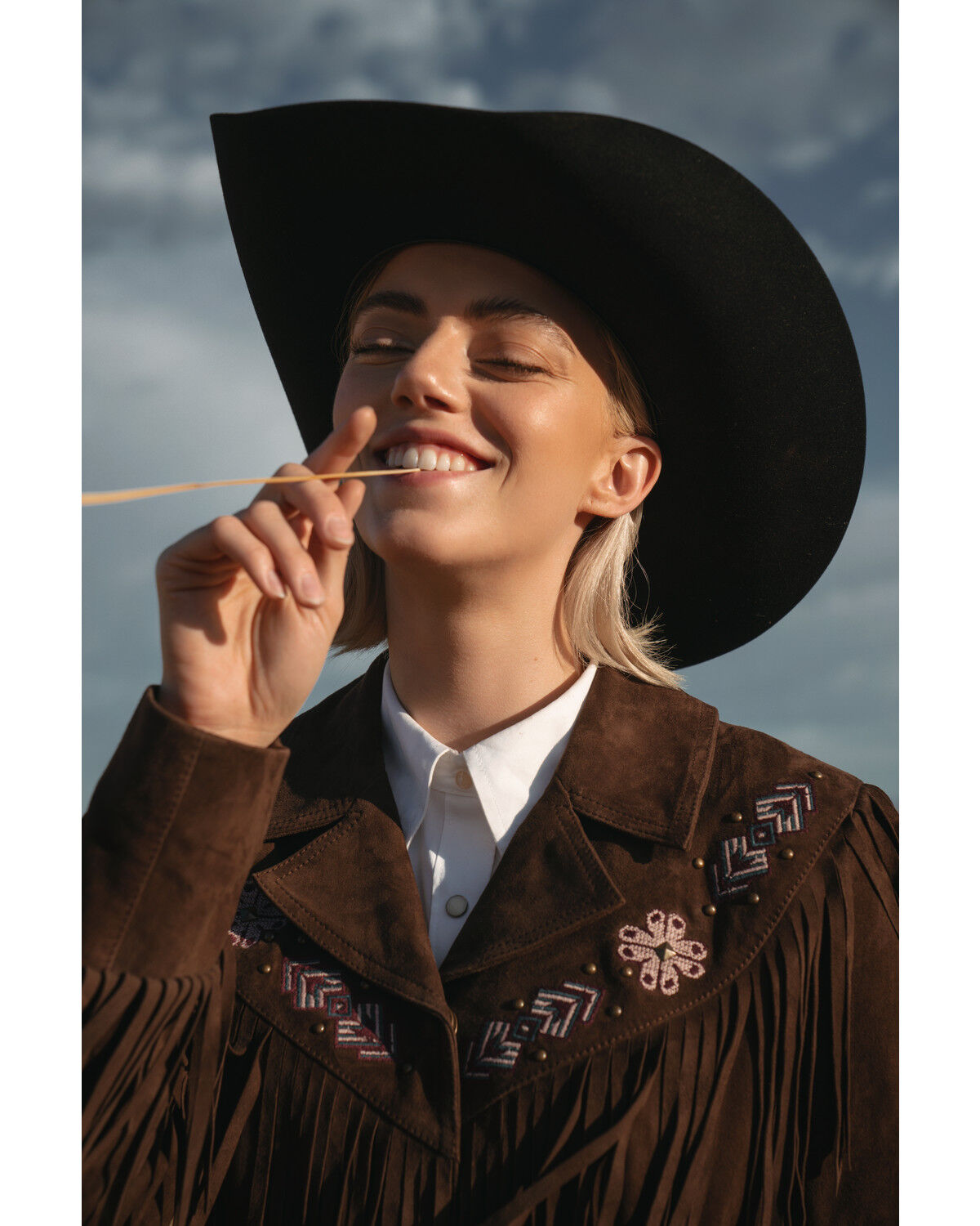 Image #2 - Idyllwind Women's Batavia Embroidered Fringe Suede Coat, Dark Brown, hi-res