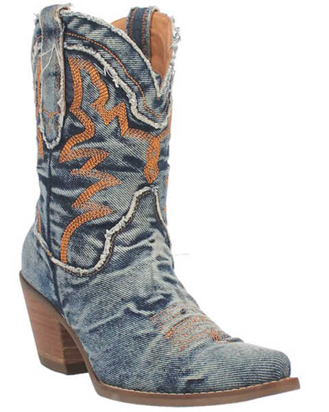Dingo Women's Y'all Need Dolly Western Boots - Snip Toe , Blue, hi-res