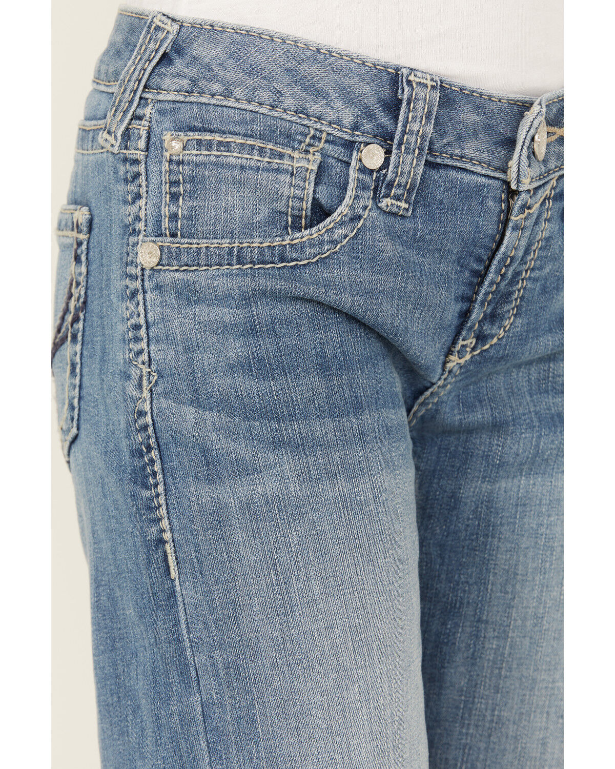 Image #2 - Ariat Girls' Medium Wash Tennesse Bootcut Denim Jeans, Blue, hi-res