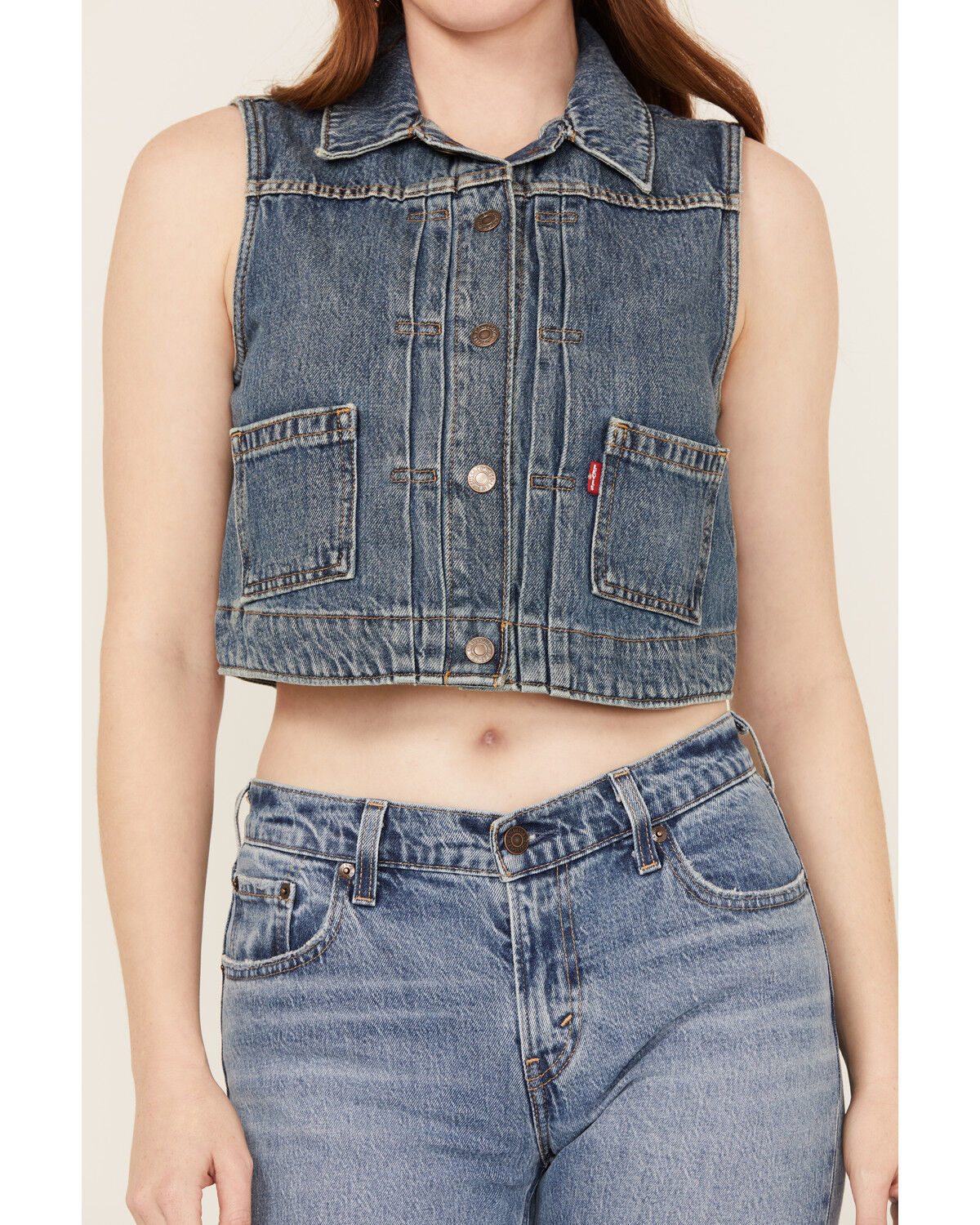 Image #3 - Levi's Women's Utility Trucker Denim Vest, Blue, hi-res