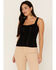 Image #1 - Idyllwind Women's Sparrow Pointelle Rib Lace Tank, Black, hi-res