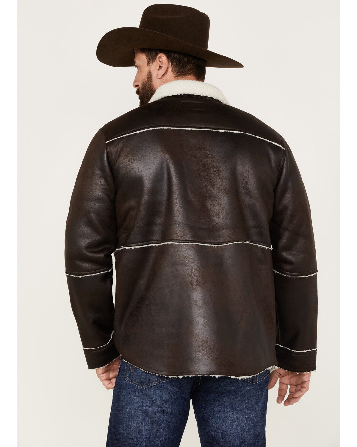 Image #4 - Cody James Men's Carmine Faux Shearling Shacket, Brown, hi-res