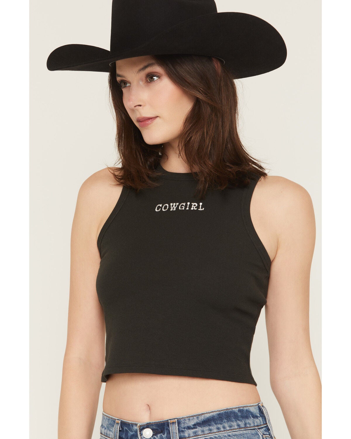 Image #3 - Originality Women's Cowgirl Graphic Tank, Black, hi-res