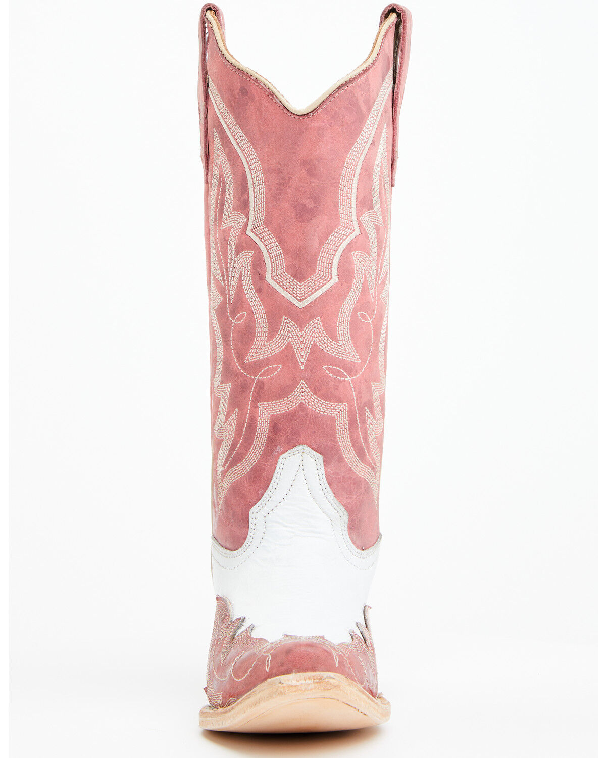 Image #4 - Circle G Women's Wingtip Overlay Western Boots - Snip Toe, Pink, hi-res