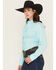 Image #2 - Cinch Women's Solid Long Sleeve Button-Down Western Shirt, Turquoise, hi-res