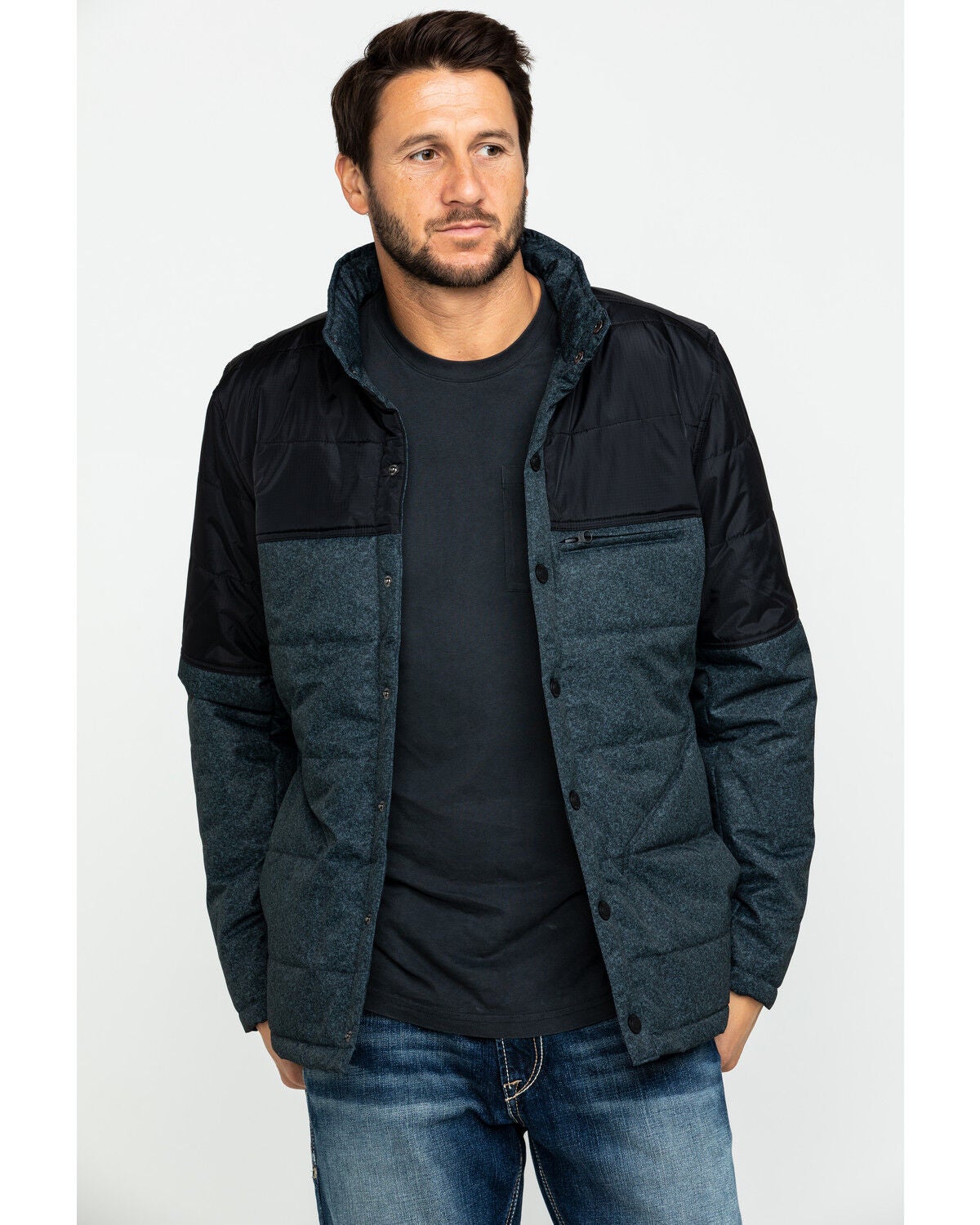Image #1 - Cody James Men's Climber Lightweight Two-Tone Puffer Coat , , hi-res