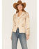 Image #2 - Shyanne Women's Fringe Embellished Leather Blazer Jacket, Taupe, hi-res