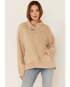 Stillwater Supply Women's Fuzzy Pullover Sweatshirt, Ivory, hi-res