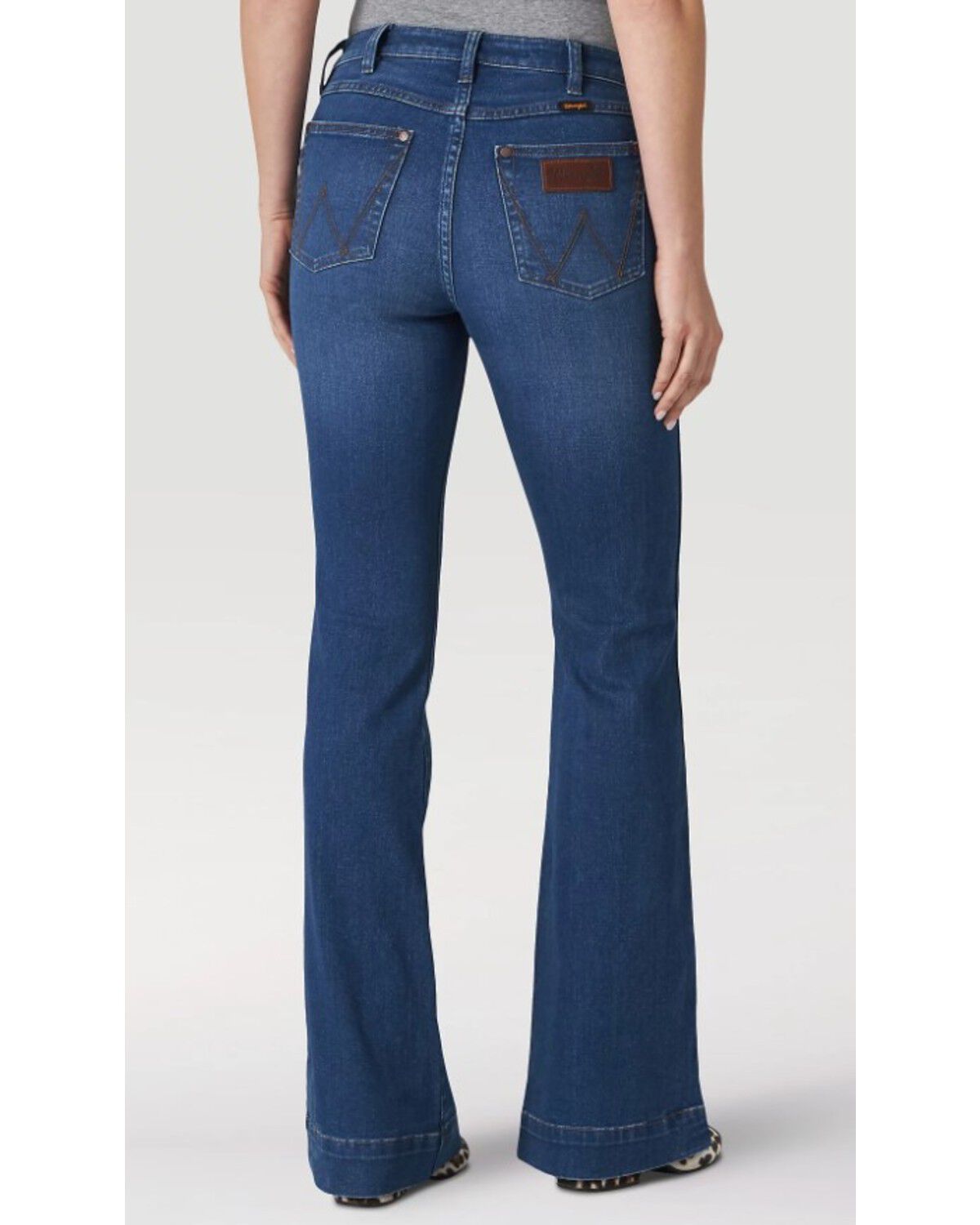 Image #2 - Wrangler Retro Women's Bailey Medium Wash High Rise Trouser Stretch Denim Jeans, , hi-res