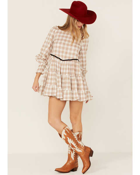 Image #2 - Maggie Sweet Women's Lupe Plaid Dress, Ivory, hi-res