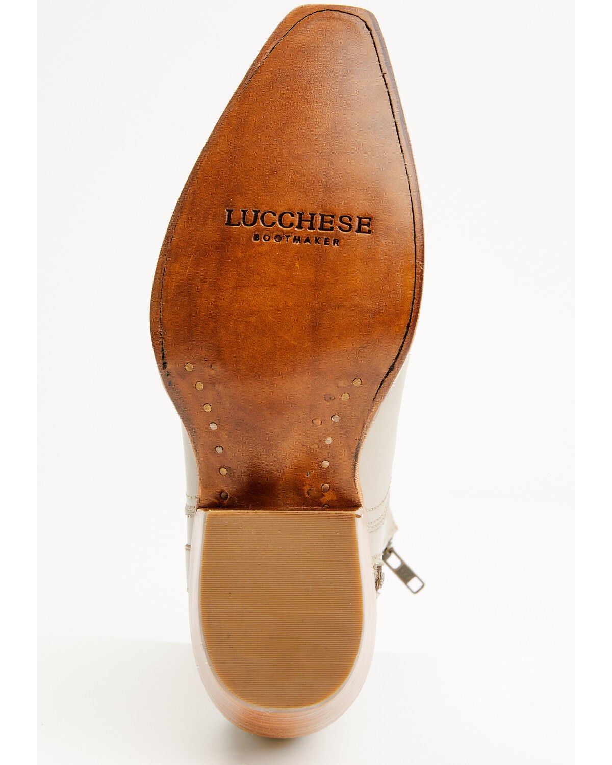 Image #7 - Lucchese Women's Cactus Western Booties - Snip Toe, Cream, hi-res