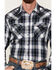 Image #3 - Rock 47 by Wrangler Men's Plaid Print Long Sleeve Snap Western Shirt, Black, hi-res
