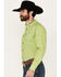 Image #3 - Ariat Men's Team Pruitt Diamond Print Classic Fit Long Sleeve Button-Down Western Shirt, Bright Green, hi-res