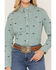 Image #3 - Wrangler Retro Women's Running Horse Plaid Print Long Sleeve Snap Western Shirt, Green, hi-res