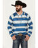 Image #1 - Rock & Roll Denim Men's Serape Striped Performance Hooded Sweatshirt, Blue, hi-res