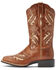 Image #2 - Ariat Women's Round Up Bliss Underlay Performance Western Boots - Broad Square Toe , Beige/khaki, hi-res