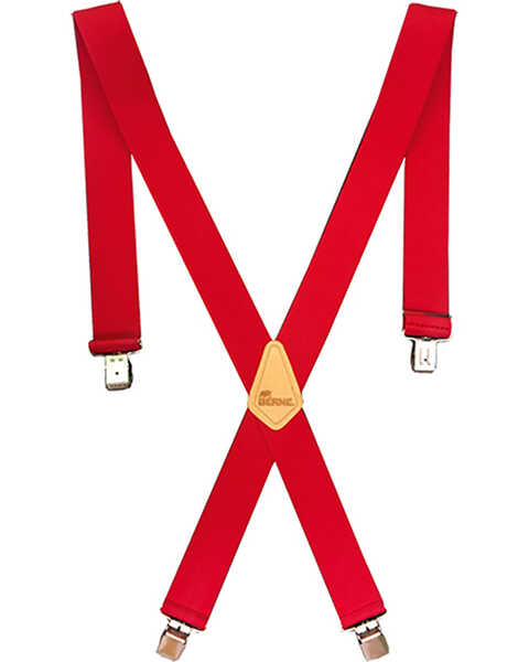 Image #1 - Berne Men's 2" Industrial Suspenders , Red, hi-res