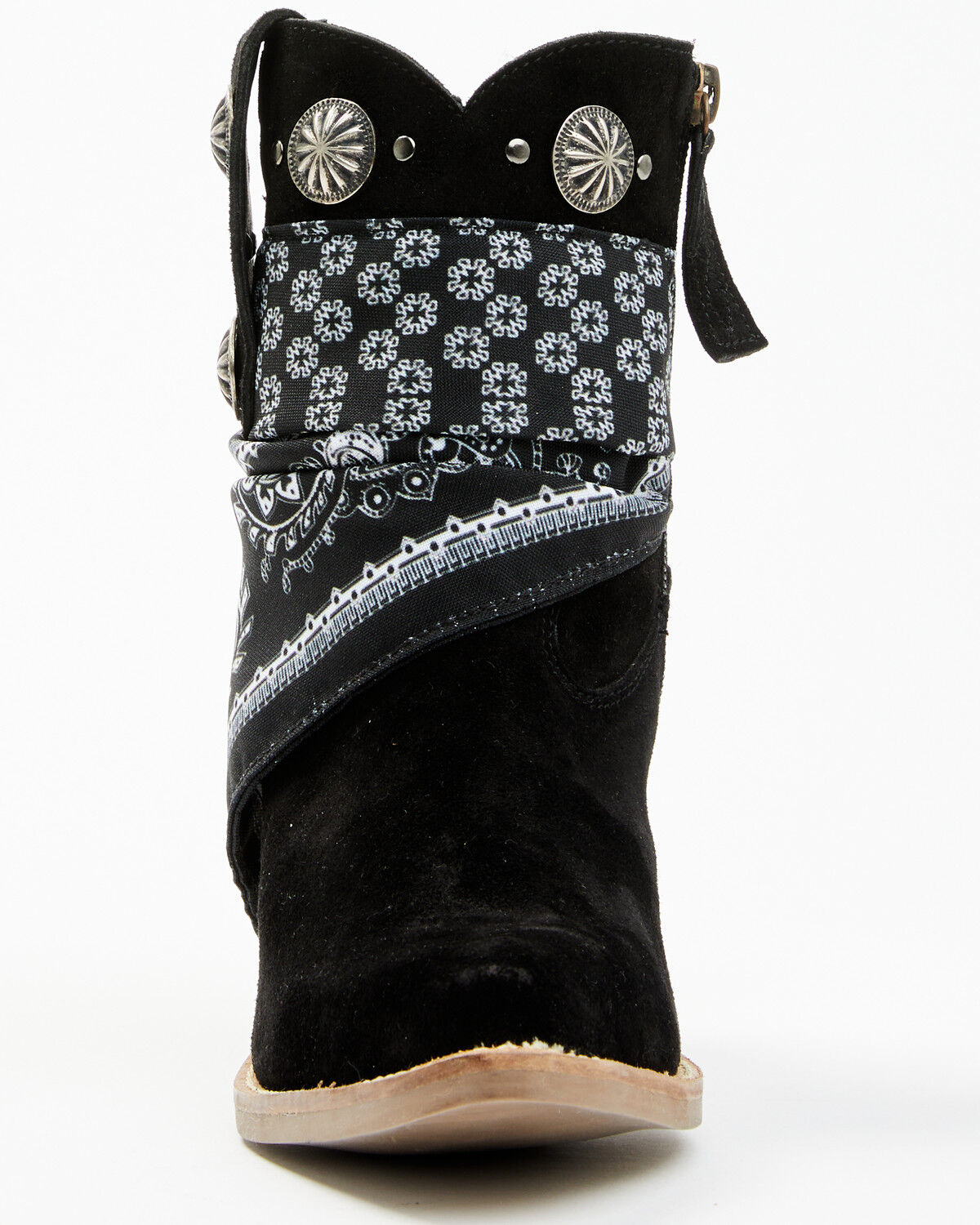 Image #4 - Dingo Women's Suede Bandida Western Booties - Round Toe, Black, hi-res