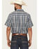 Image #4 - Cody James Men's Nevada Plaid Print Short Sleeve Button-Down Stretch Western Shirt, Blue, hi-res
