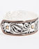 Montana Silversmiths Women's LeatherCut Tri-Colored Floral Cuff Bracelet, Silver, hi-res