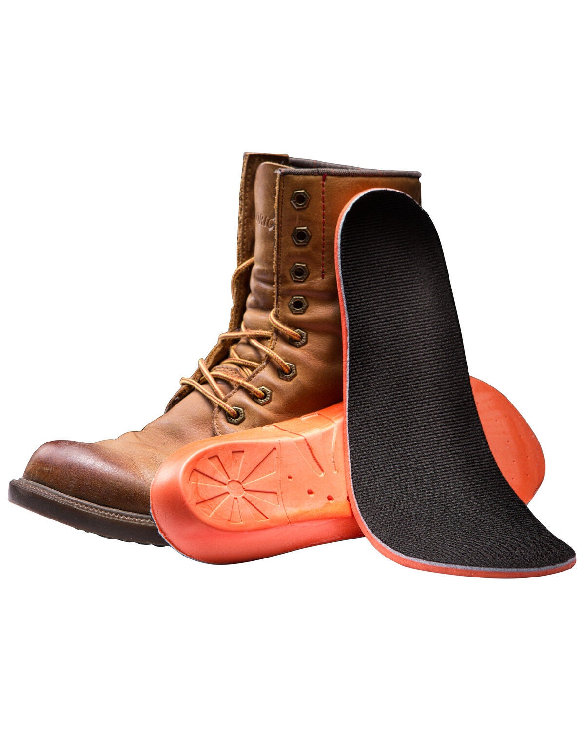Impacto Anti-Fatigue Memory Foam Insoles - Men's Size 10-11, Black/orange, hi-res