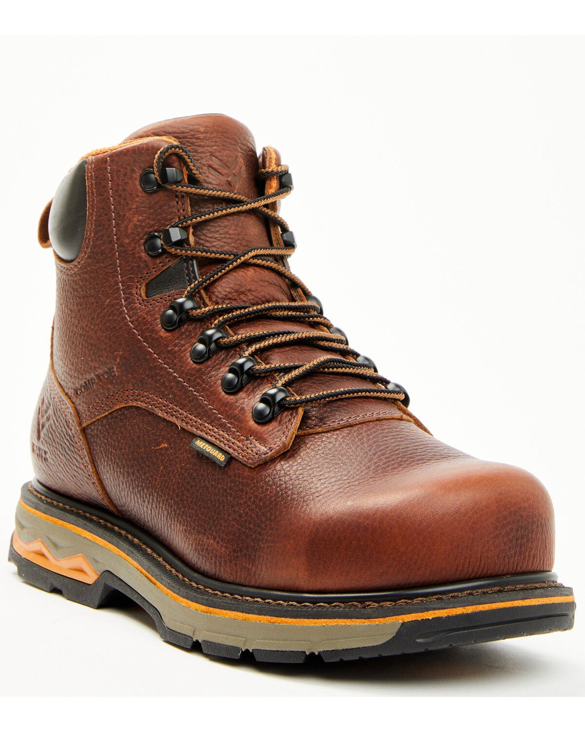 Hawx Men's 6" Enduro Metguard Work Boots - Composite Toe, Dark Brown, hi-res