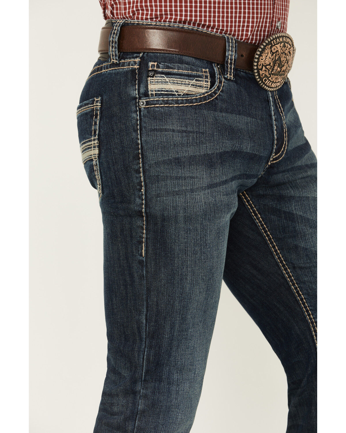 Image #2 - Rock & Roll Denim Men's Rifle Dark Wash Skinny Reflex Stretch Denim Jeans, Dark Wash, hi-res