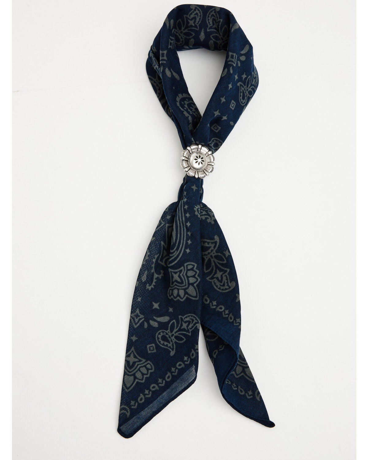 Idyllwind Women's Western Bandana with Concho Slider, Navy, hi-res