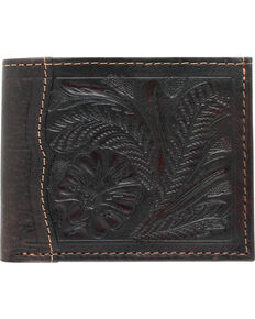 American West Bi-Fold Tooled Wallet, Chocolate, hi-res