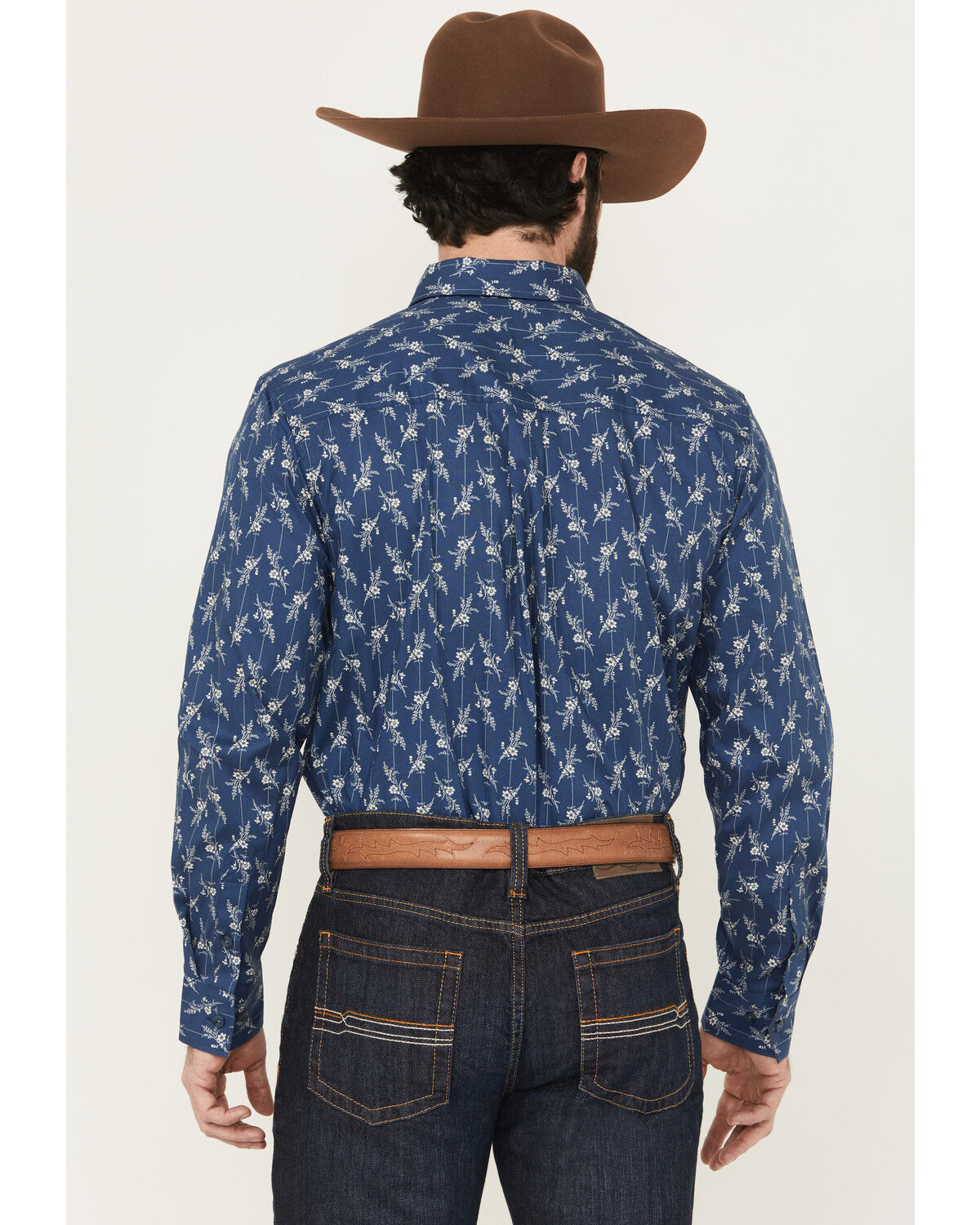 Image #4 - Cody James Men's Gila Grove Floral Striped Long Sleeve Button-Down Stretch Western Shirt, Blue, hi-res