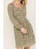 Image #3 - Wild Moss Women's Mineral Wash Smocked Long Sleeve Mini Dress, Sage, hi-res