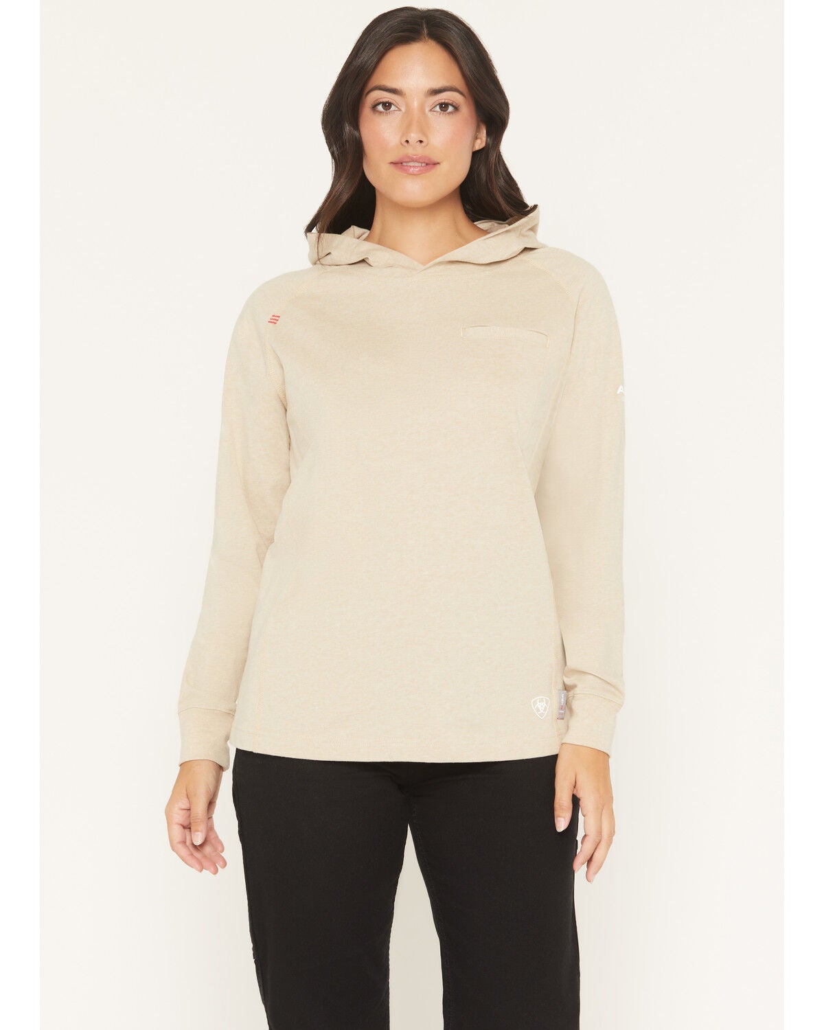 Image #1 - Ariat Women's FR Air Long Sleeve Hooded Work Shirt, Heather Grey, hi-res
