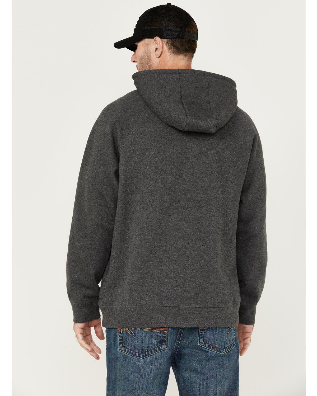 Image #4 - Hawx Men's Embossed Hooded Sweatshirt, Charcoal, hi-res