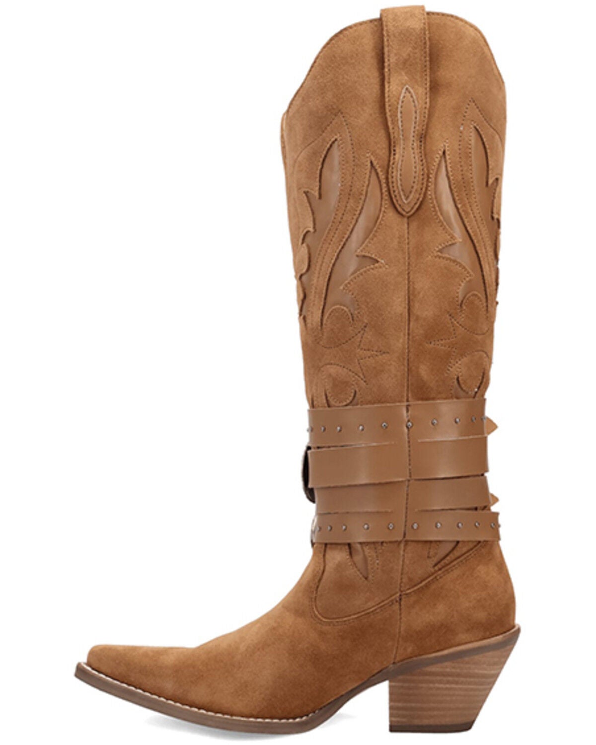 Image #3 - Dingo Women's Buck Wild Suede Tall Western Boots - Round Toe, Brown, hi-res