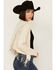 Image #2 - Vocal Women's Rhinestone Fringe Jacket, Cream, hi-res