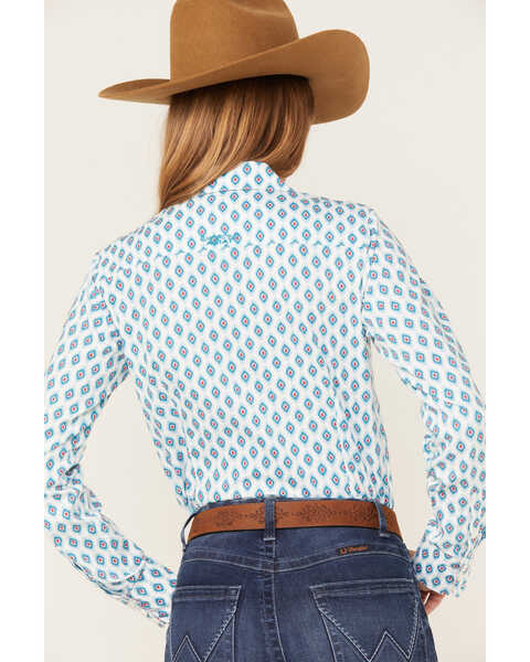 Image #4 - Ariat Women's Kirby Day Dreamer Print Button Down Long Sleeve Western Shirt, Blue/white, hi-res
