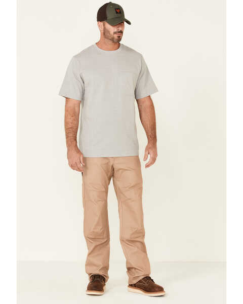 Image #2 - Hawx Men's Solid Light Gray Forge Short Sleeve Work Pocket T-Shirt , Light Grey, hi-res