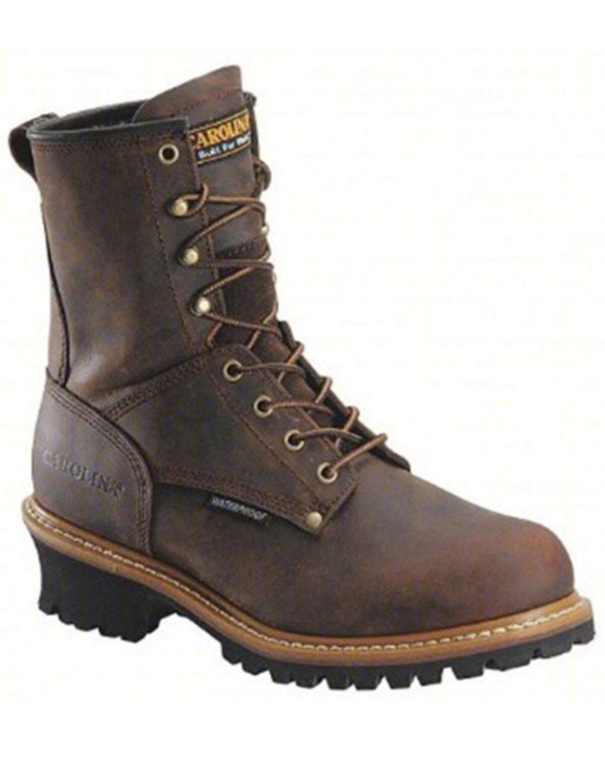 Carolina Men's Waterproof Logger Boots - Steel Toe, Brown, hi-res